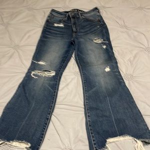 American Eagle super high rise cropped flares, size 10 short.